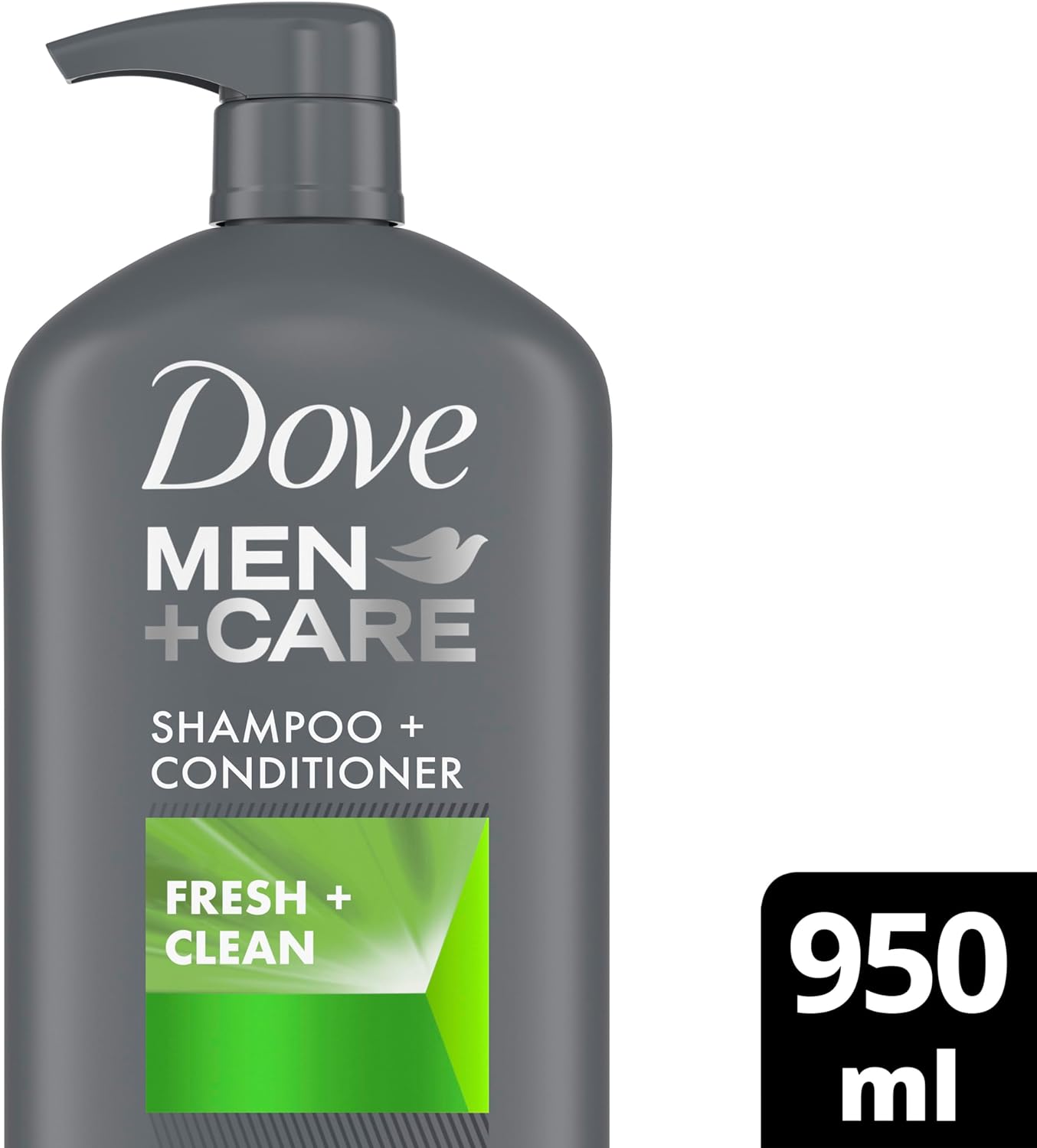 Dove Fresh & Clean 2-In-1 Shampoo + Conditioner with Caffeine and Menthol Cleans & Invigorates Hair (950 ml).