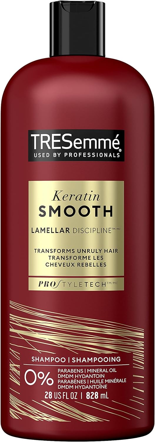 TreSemme Keratin Smooth Shampoo for Frizzy Hair Lamellar Discipline Formulated with Pro Style Technology™ 828 Ml