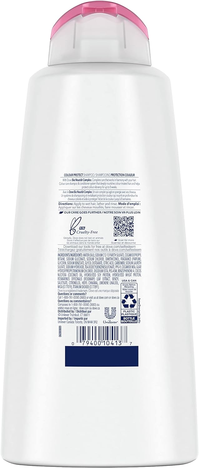 Dove Shampoo for Coloured Hair Colour Protect for up to 8 Weeks of Colour Vibrancy (750 ml).