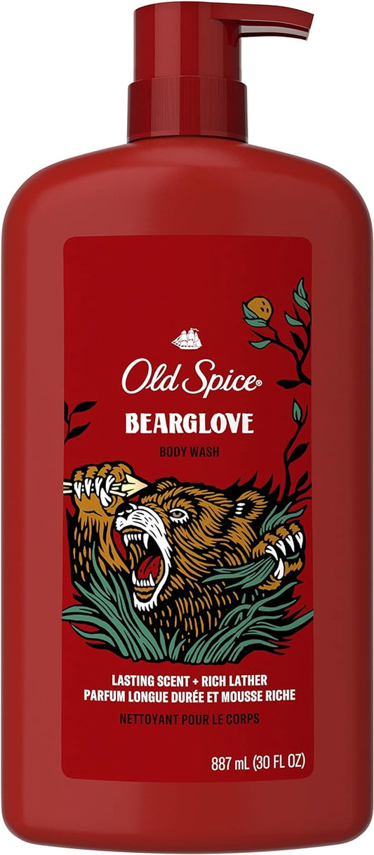 Old Spice Body Wash for Men, Bearglove, Long Lasting Lather (887 ml).