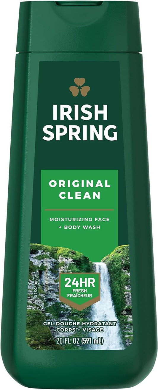 Irish Spring Original Clean Body Wash for Men (591 ml).