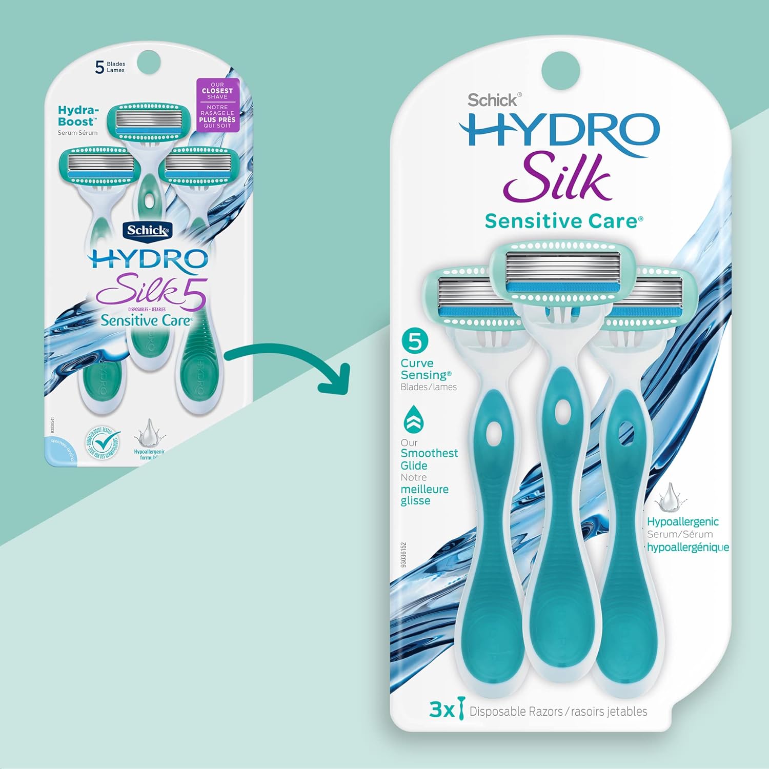 HYDRO SILK  Hydro Silk Women's Disposable Razor, Pack of 3 Disposable Razors