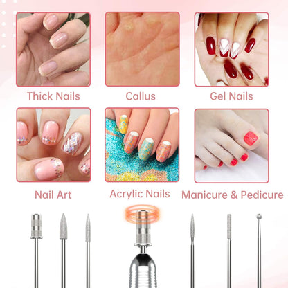 Delanie Professional Nail Drill for Acrylic Nails, High Torque 35,000 RPM Rechargeable Electric Nail File for Acrylic Nails, 2,000Mah, LCD Display, High Speed, Low Heat, Low Vibration Rose Gold