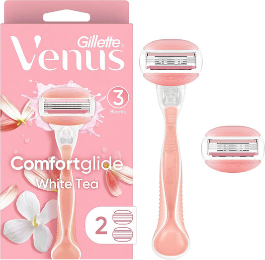 Gillette Venus Comfortglide White Tea Women'S Razor - 1 Handle + 2 Refills