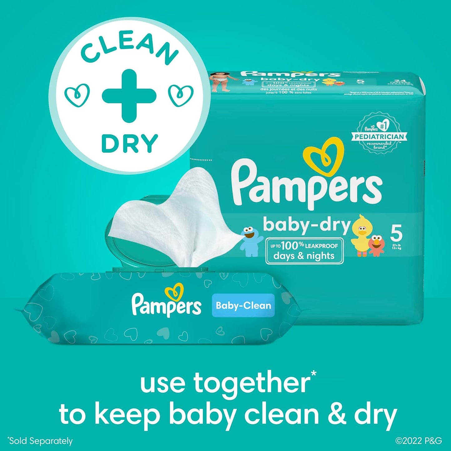 Pampers Baby Wipes, Complete Clean Baby Fresh Scented 9X Pop-Top Packs 720 Count