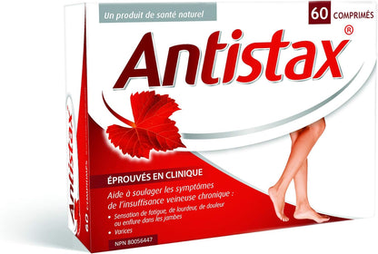 Antistax 60 Count, Helps Relieve Symptoms of Chronic Venous Insufficiency (CVI), Including Tired, Heavy, Swollen, Legs, Varicose Veins