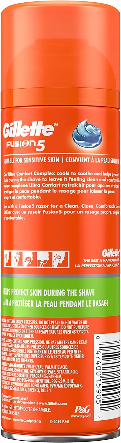 Gillette Fusion 5 Ultra Sensitive Hydra Gel Shave Gel, 198 G