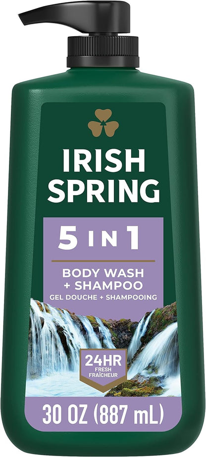 Irish Spring 5-In-1 Body Wash for Men (887 ml).