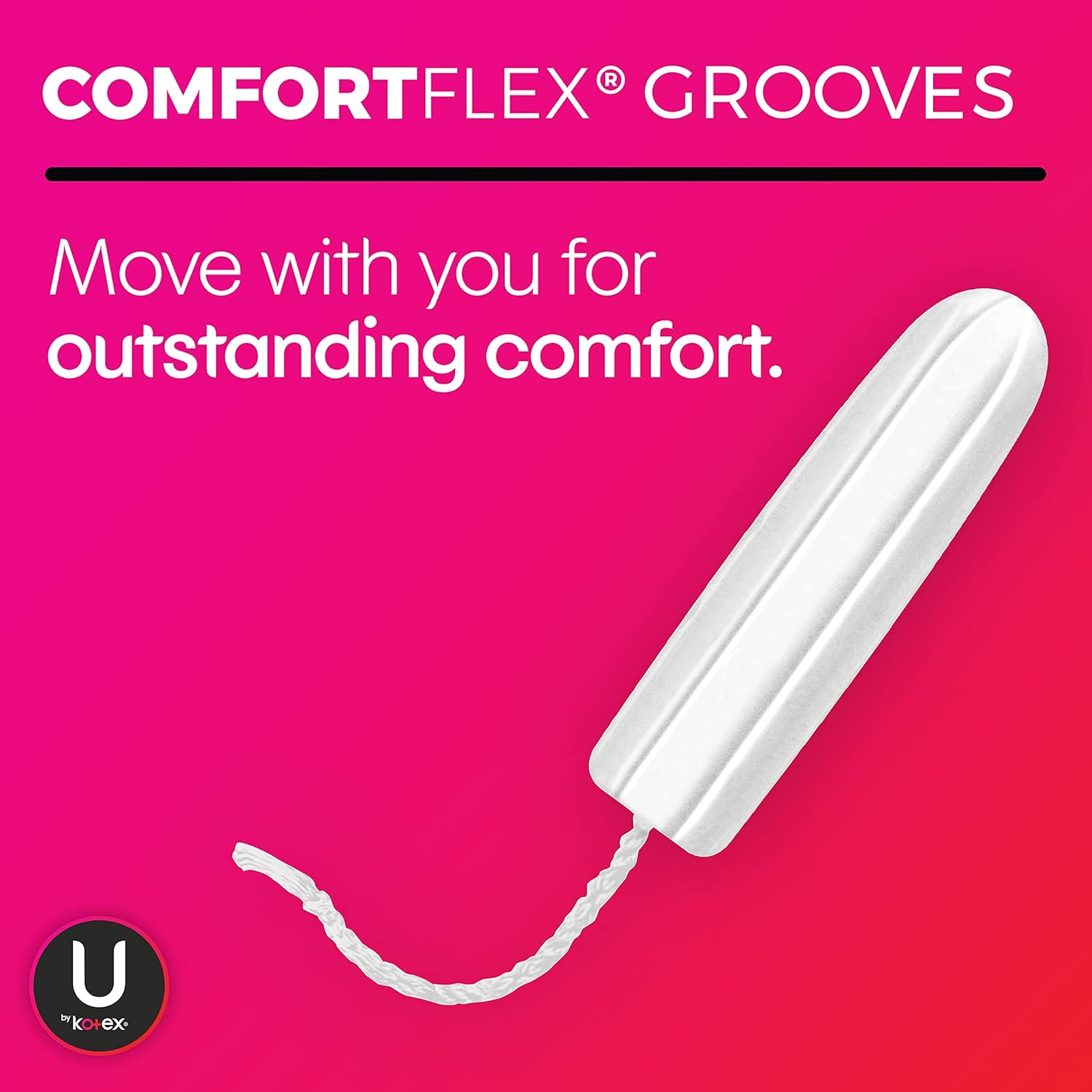 U by Kotex Click Compact Tampons, Regular Absorbency, Unscented, 45 Count