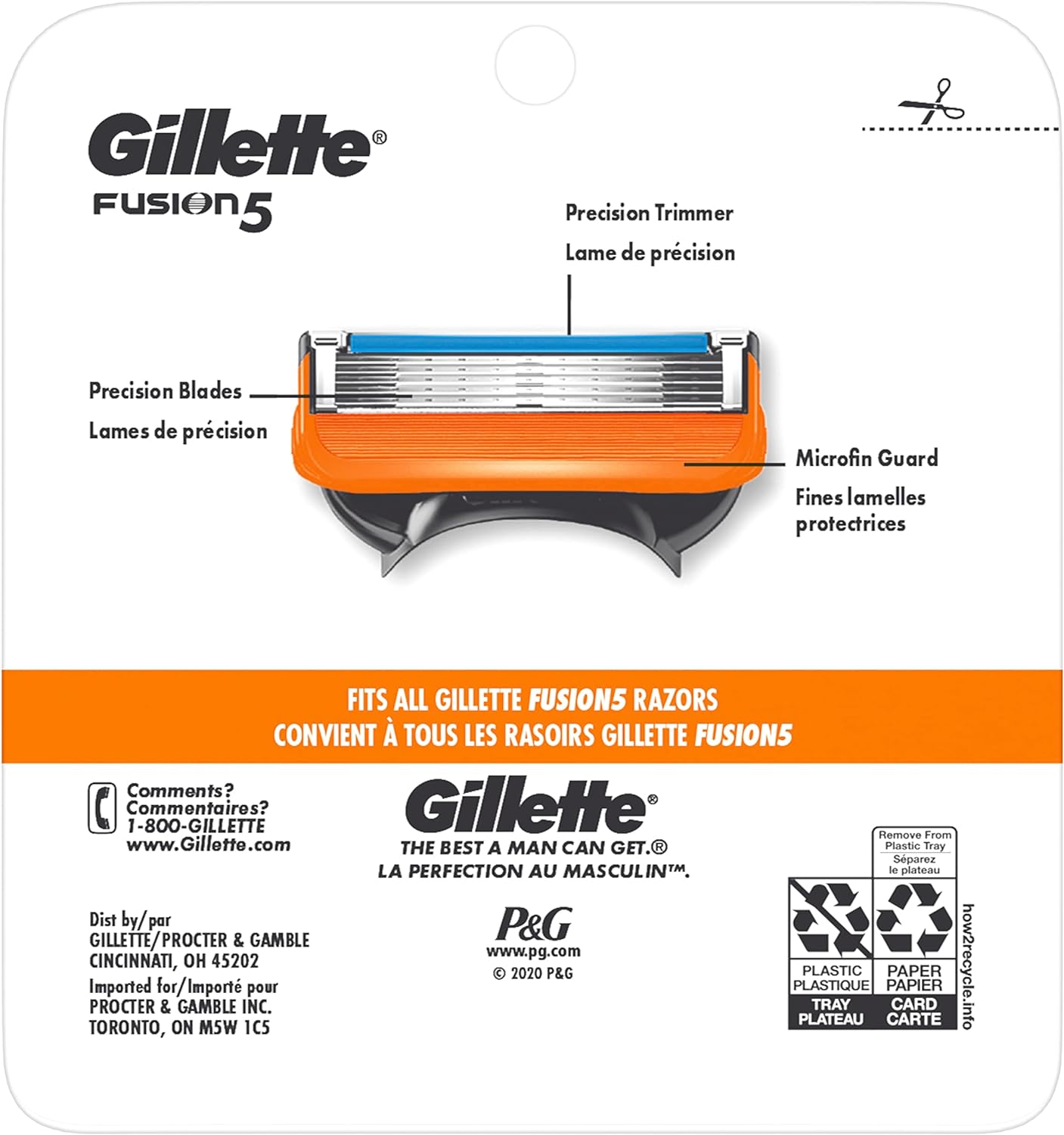 Gillette Fusion5 Men's Razor Blade Refill Cartridges, 4 Count