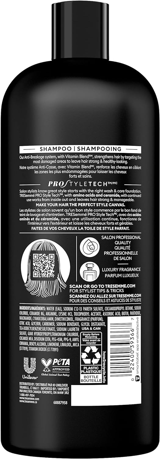 TreSemme 24 Hour Volume Shampoo for Fine Hair + Collagen & Peptide Complex Formulated with Pro Style Technology (1.15 L).