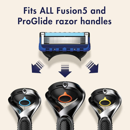 Gillette Men's Razor Blade Refills, 10 Fusion 5 Cartridges, 2 Proglide Cartridges, Blue,Orange,Green, 1 Count (Pack of 12)