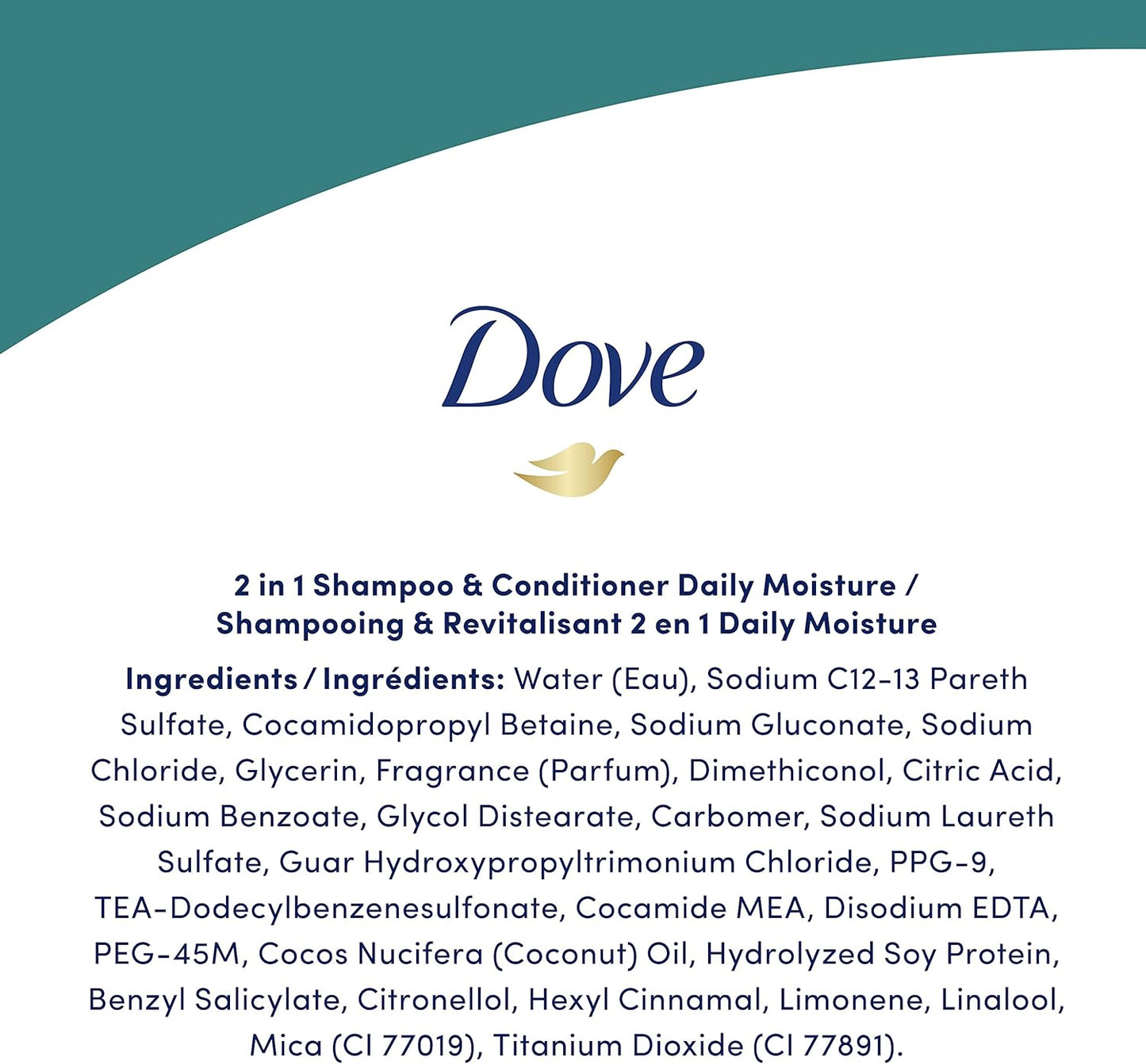 Dove Daily Moisture 2 in 1 Shampoo & Conditioner with Bio-Nourish Complex Moisturizes and Nourishes Dry Hair (750 ml).