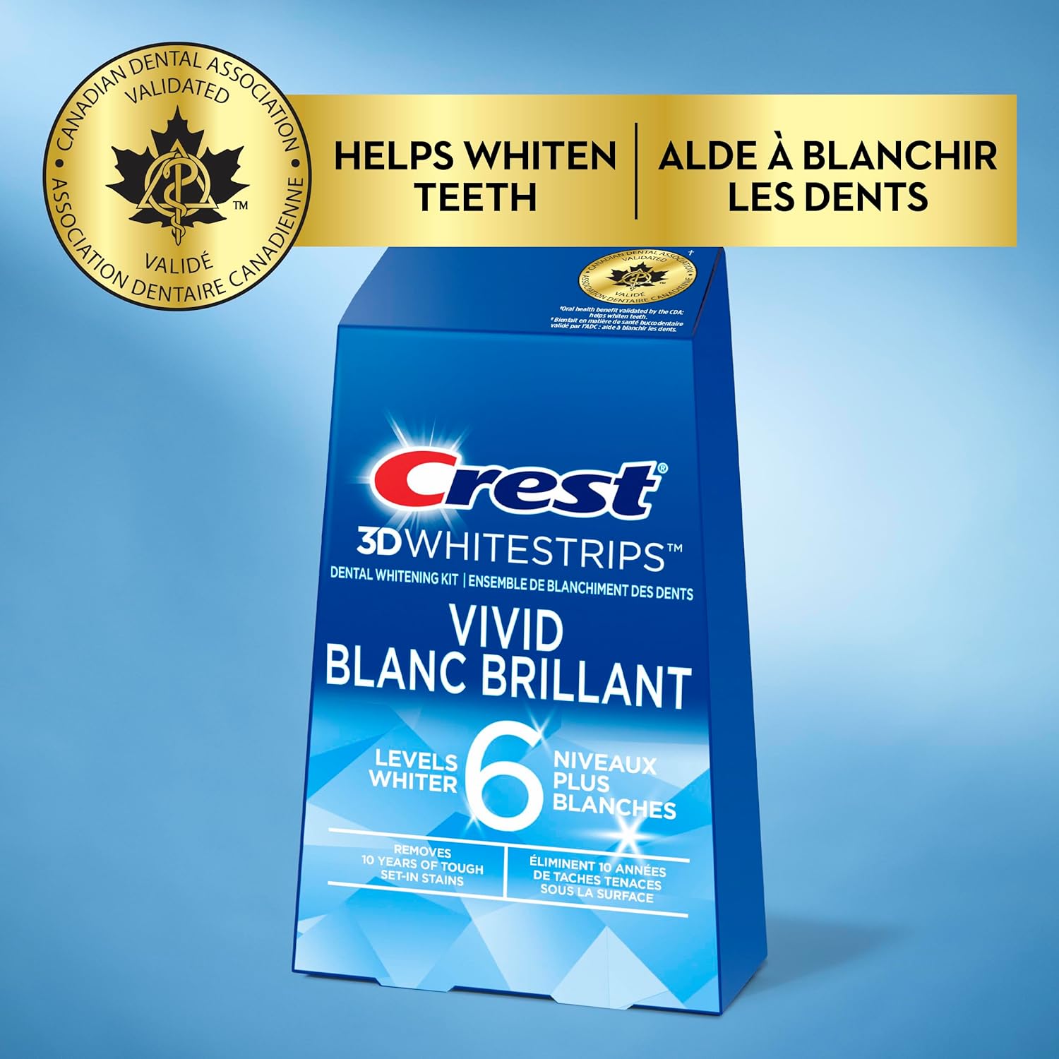 Crest 3D White Teeth Whitening Kit Whitestrips Classic Vivid 10 Treatments