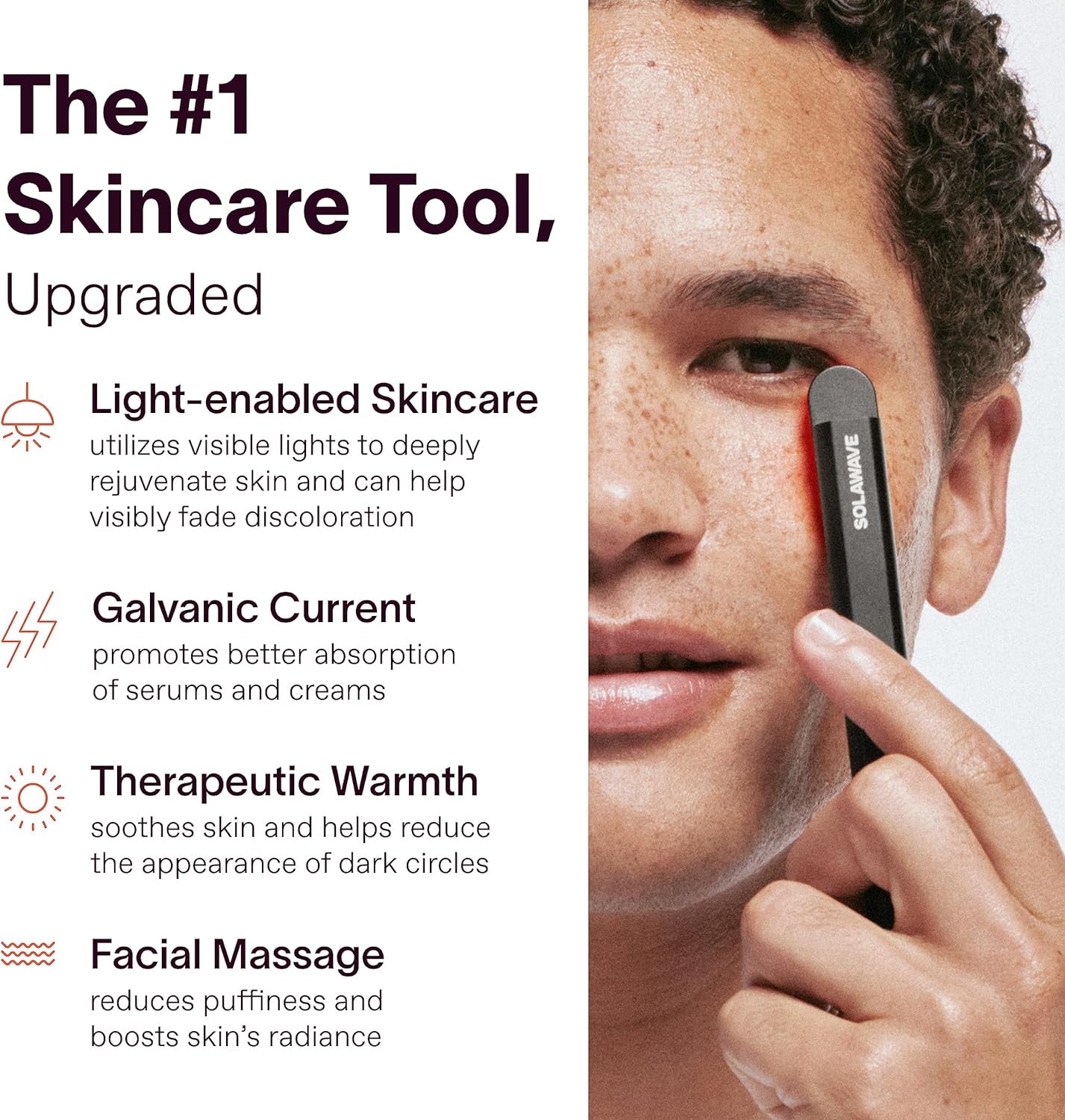 4-In-1 Radiant Renewal Wand and Serum Bundle, Face Skincare Wand with Facial Massager, Facial Wand with Renew Complex Serum (Matte Black)