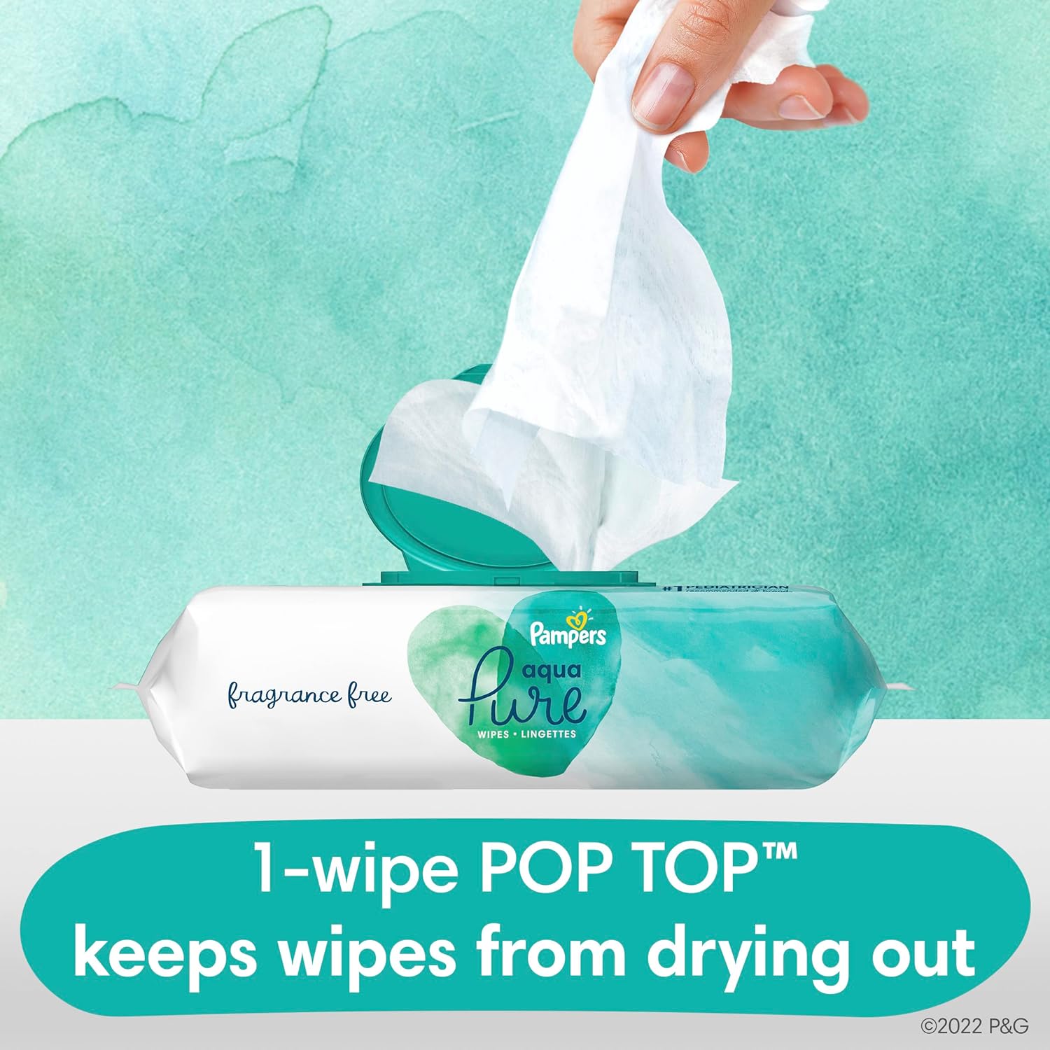 Pampers Aqua Pure Sensitive Baby Wipes 6X Pop-Top 336 Count