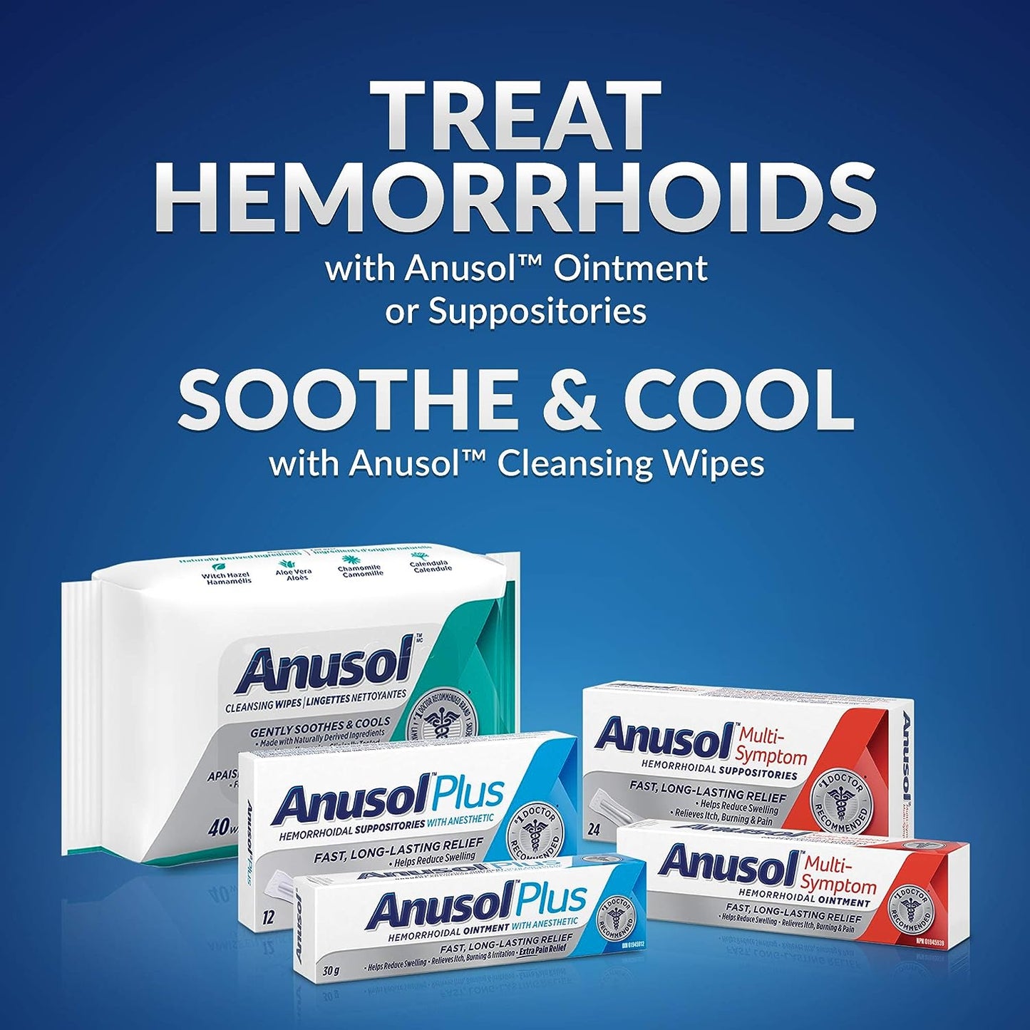 Anusol Multi-Symptom Hemorrhoidal Ointment, Hemorrhoid Relief Cream, 30G
