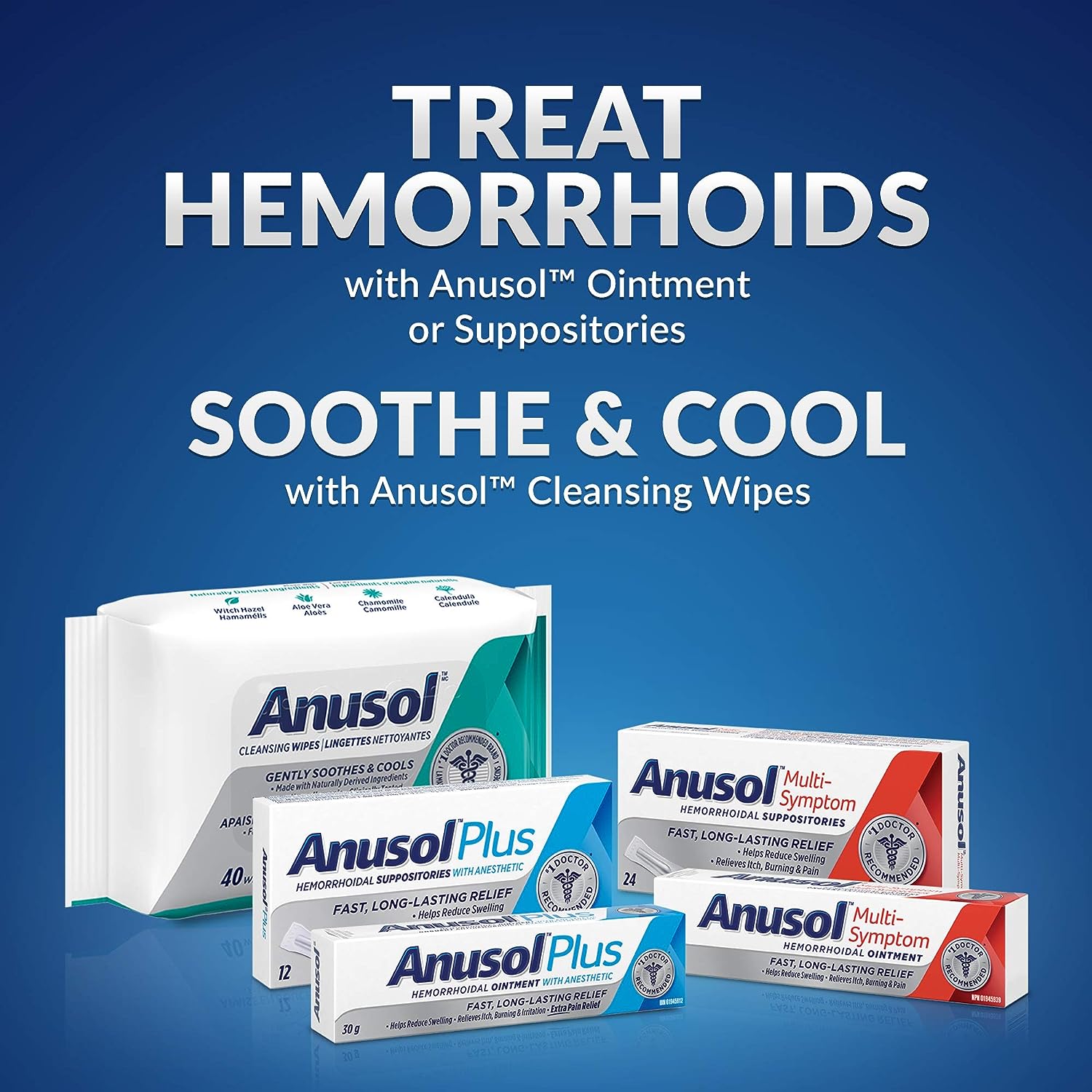 Anusol Multi-Symptom Hemorrhoidal Ointment, Hemorrhoid Relief Cream, 30G
