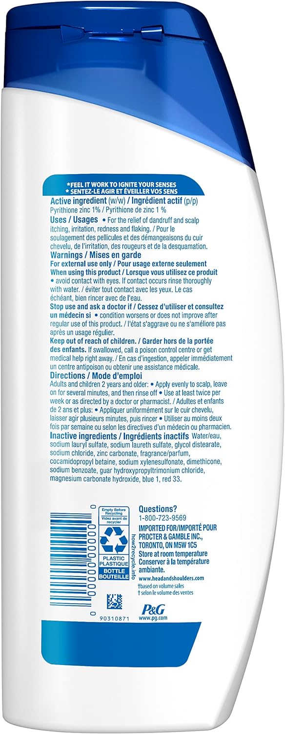 Head & Shoulders Classic Clean Shampoo White and Blue (613 ml).