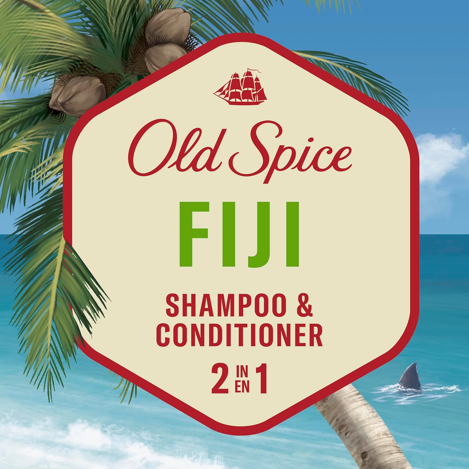 Old Spice Fiji 2-In-1 Shampoo and Conditioner for Men (A pack of two 650 ml bottles).