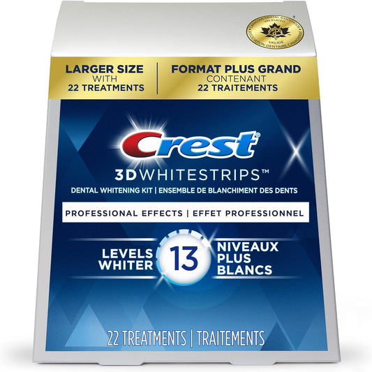 Crest 3D White Whitestrips Professional Effects Teeth Whitening Kit, 22 Treatments, 13 Levels Whiter