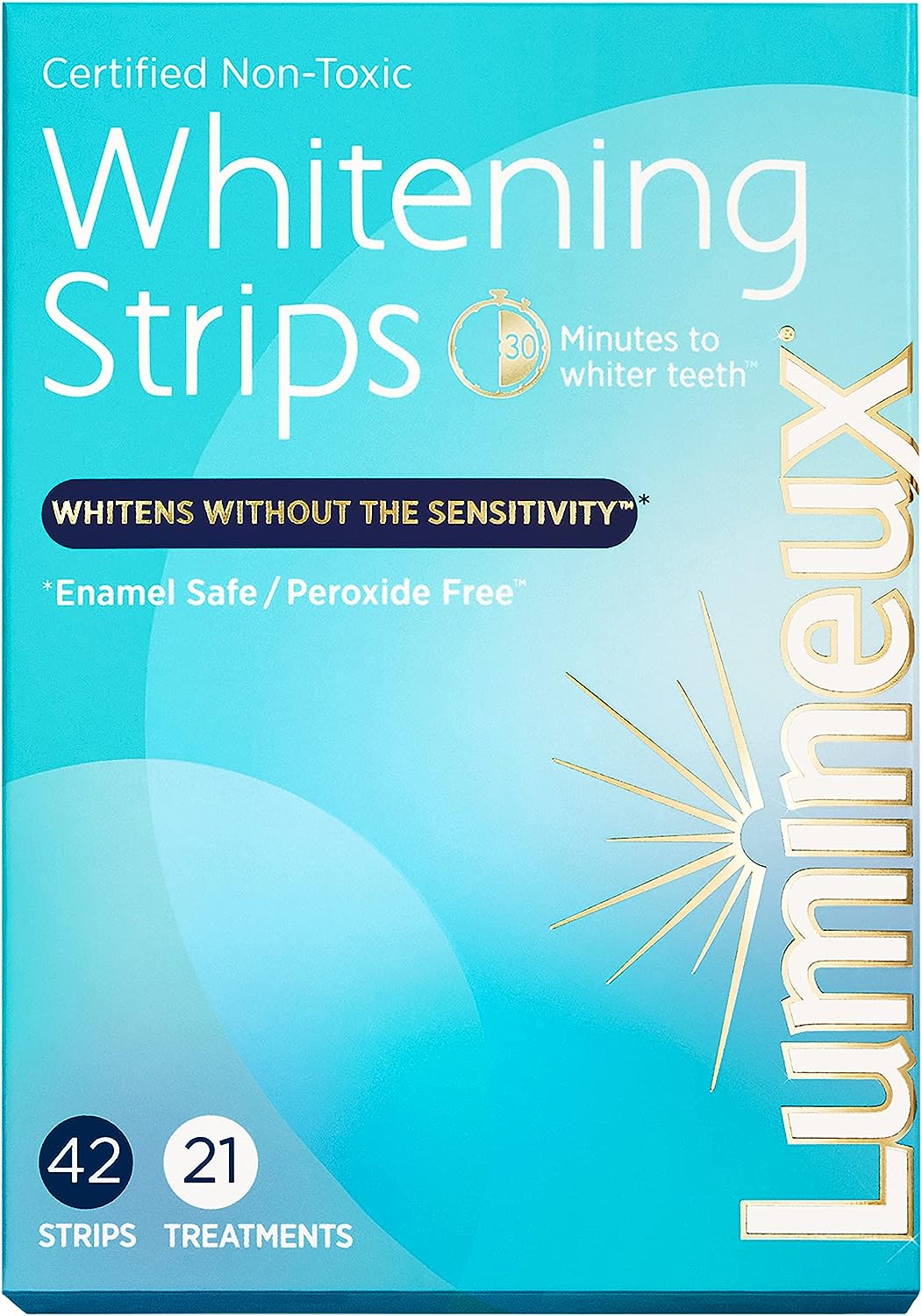 Whitening Strips Oral Essentials  Teeth Whitening Strips | 21 Treatments, 42 Strips | Certified Non Toxic | Sensitivity Free | Whiter Teeth 7 Days | NO Artificial Flavors, Colors, SLS Free, Dentist Formulated