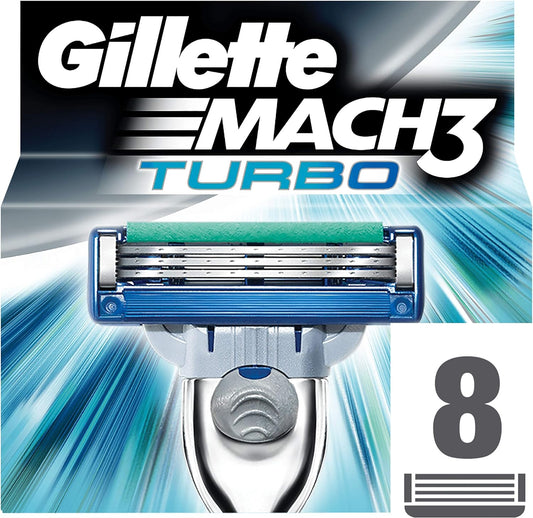 Gillette Mach3 Turbo Razor Replacement Blades (Pack of 8)
