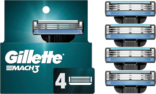 Gillette Mach 3 Men'S Razor Blades, 4 Blade Refills, 4 Count