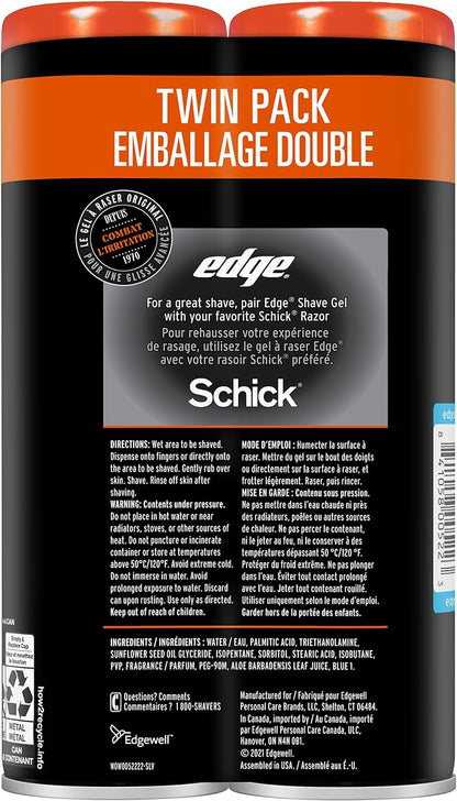 Schick Edge Sensitive Skin Shaving Gel (A pack of two 198 G bottles).