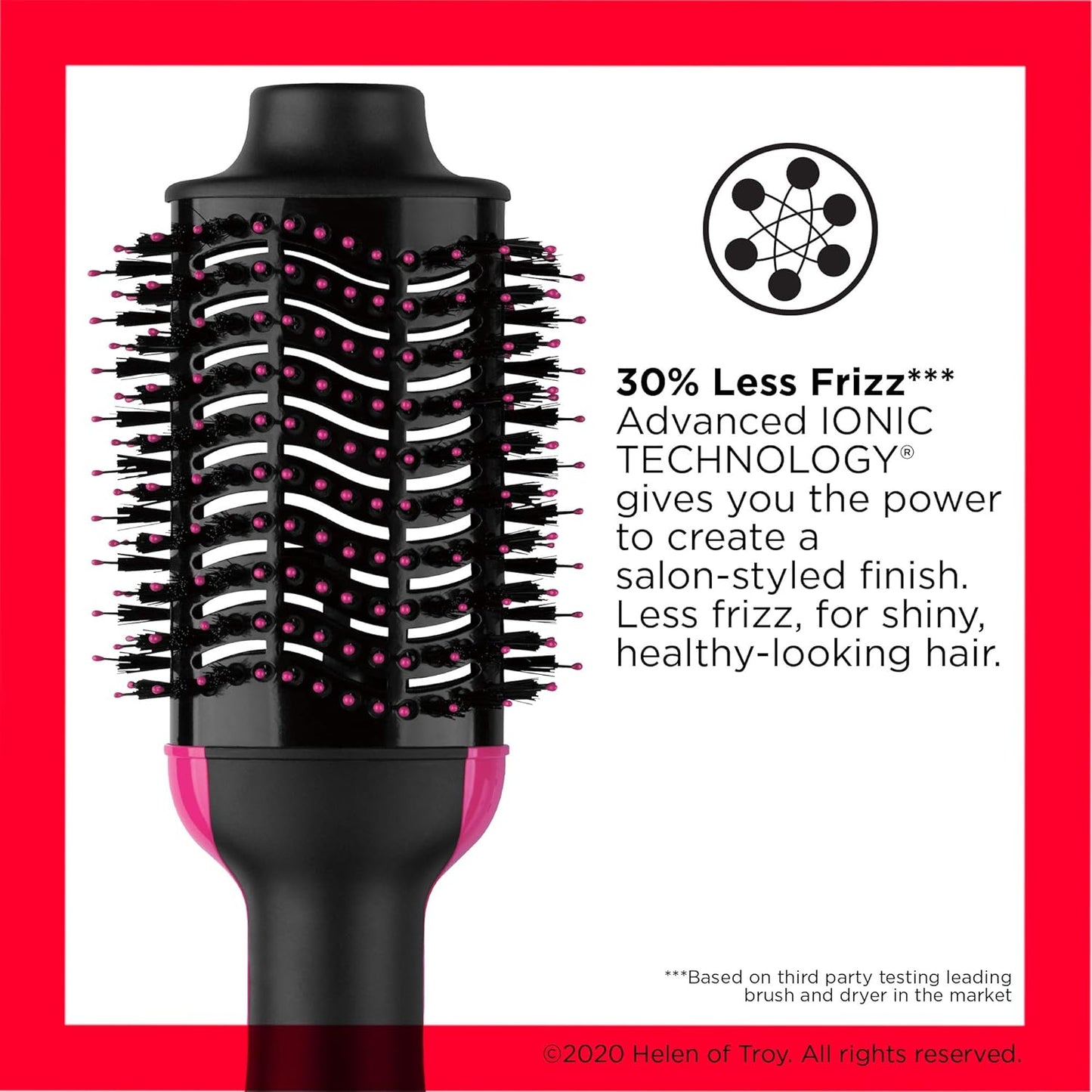 RVDR5222F One-Step Volumizer and Ionic Hair Dryer with Advanced Ionic Technology, Hot Air Brush, Less Frizz, 3 Heat/ 2 Speed Settings, Black