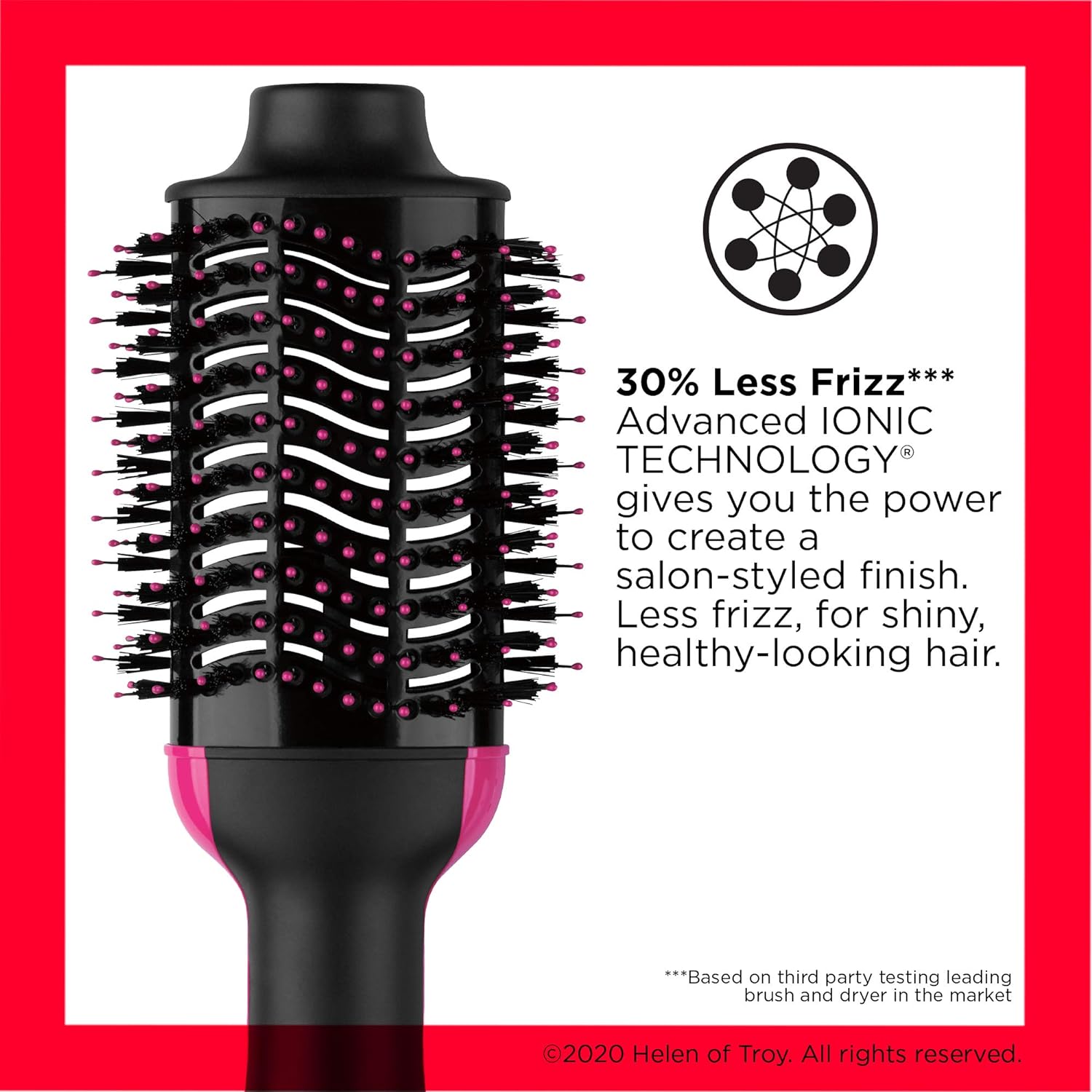 RVDR5222F One-Step Volumizer and Ionic Hair Dryer with Advanced Ionic Technology, Hot Air Brush, Less Frizz, 3 Heat/ 2 Speed Settings, Black