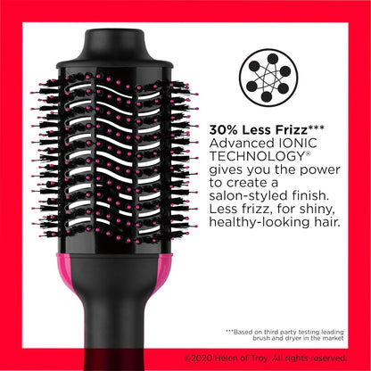 RVDR5222F One-Step Volumizer and Ionic Hair Dryer with Advanced Ionic Technology, Hot Air Brush, Less Frizz, 3 Heat/ 2 Speed Settings, Black