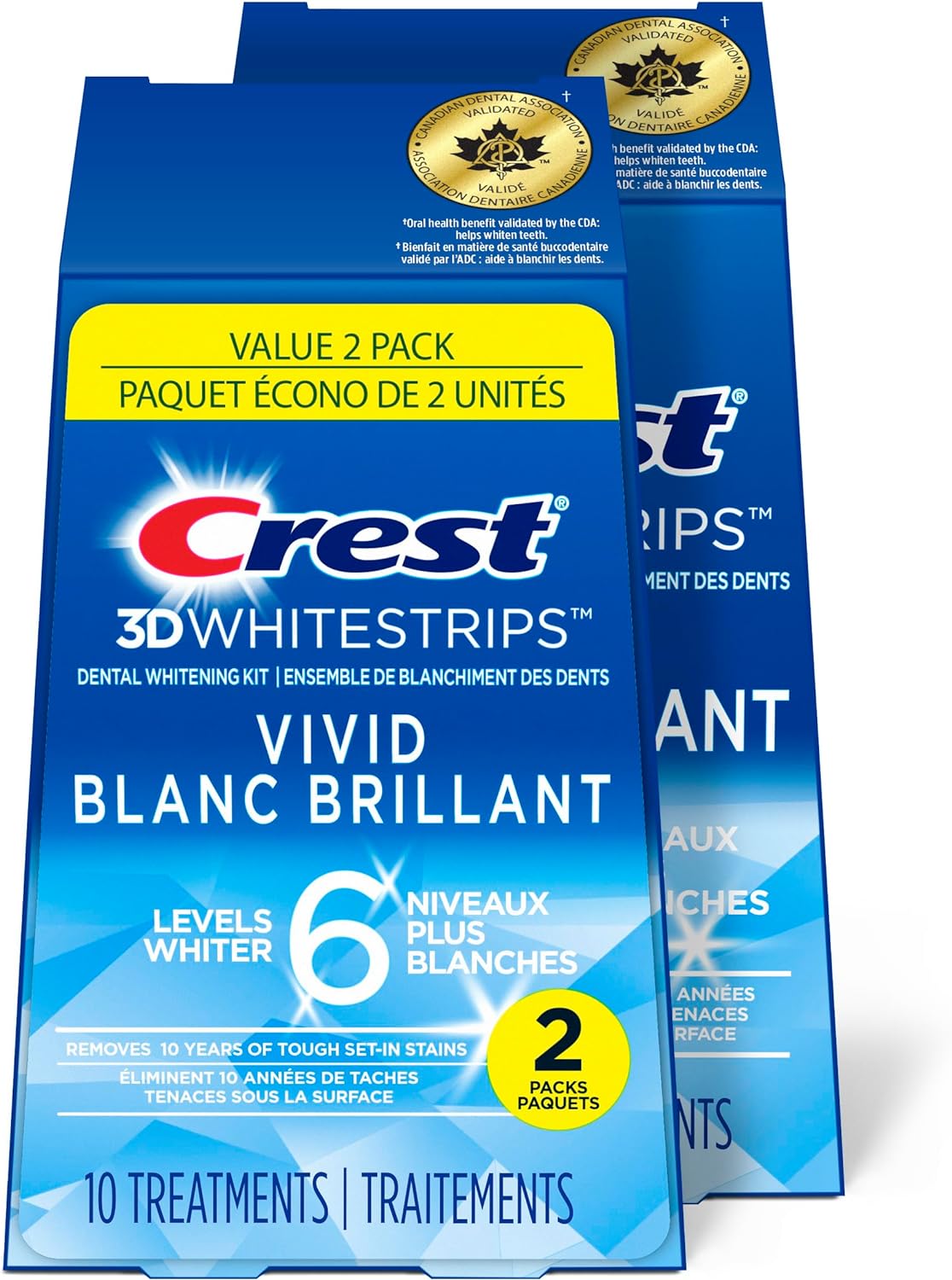 Crest 3D White Teeth Whitening Kit Whitestrips Classic Vivid 10 Treatments