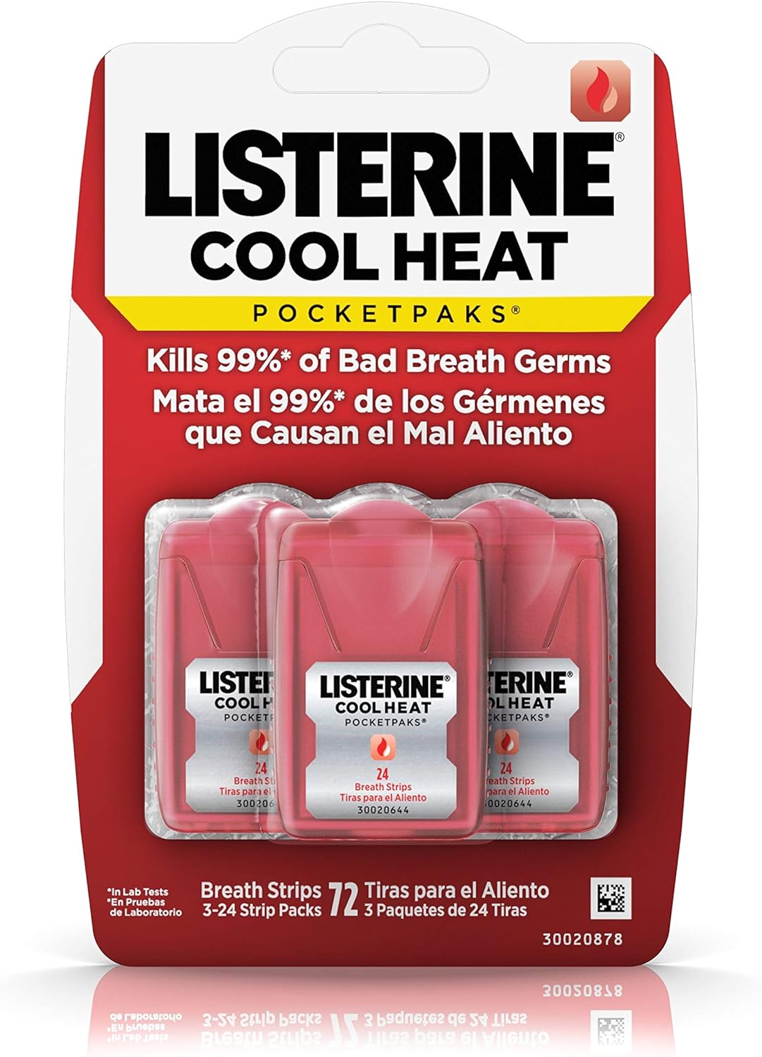 Listerine Freshburst Pocketpaks Bad Breath Strips (Pack of 3 with 24 strips).