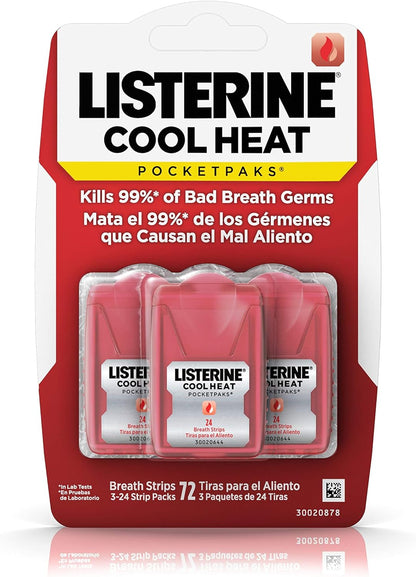 Listerine Freshburst Pocketpaks Bad Breath Strips (Pack of 3 with 24 strips).