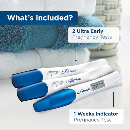 Clearblue Pregnancy Test Triple Check & Date Combo Pack, 3 Tests (1 Digital, 2 Visual)