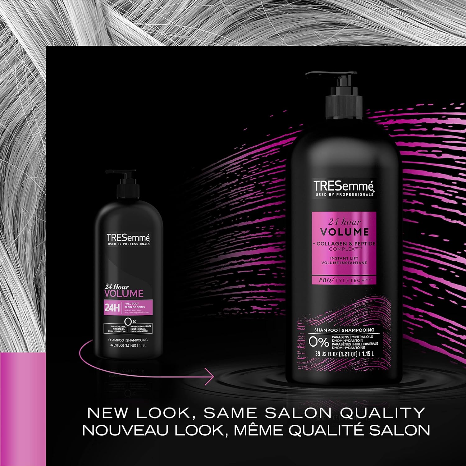 TreSemme 24 Hour Volume Shampoo for Fine Hair + Collagen & Peptide Complex Formulated with Pro Style Technology (1.15 L).