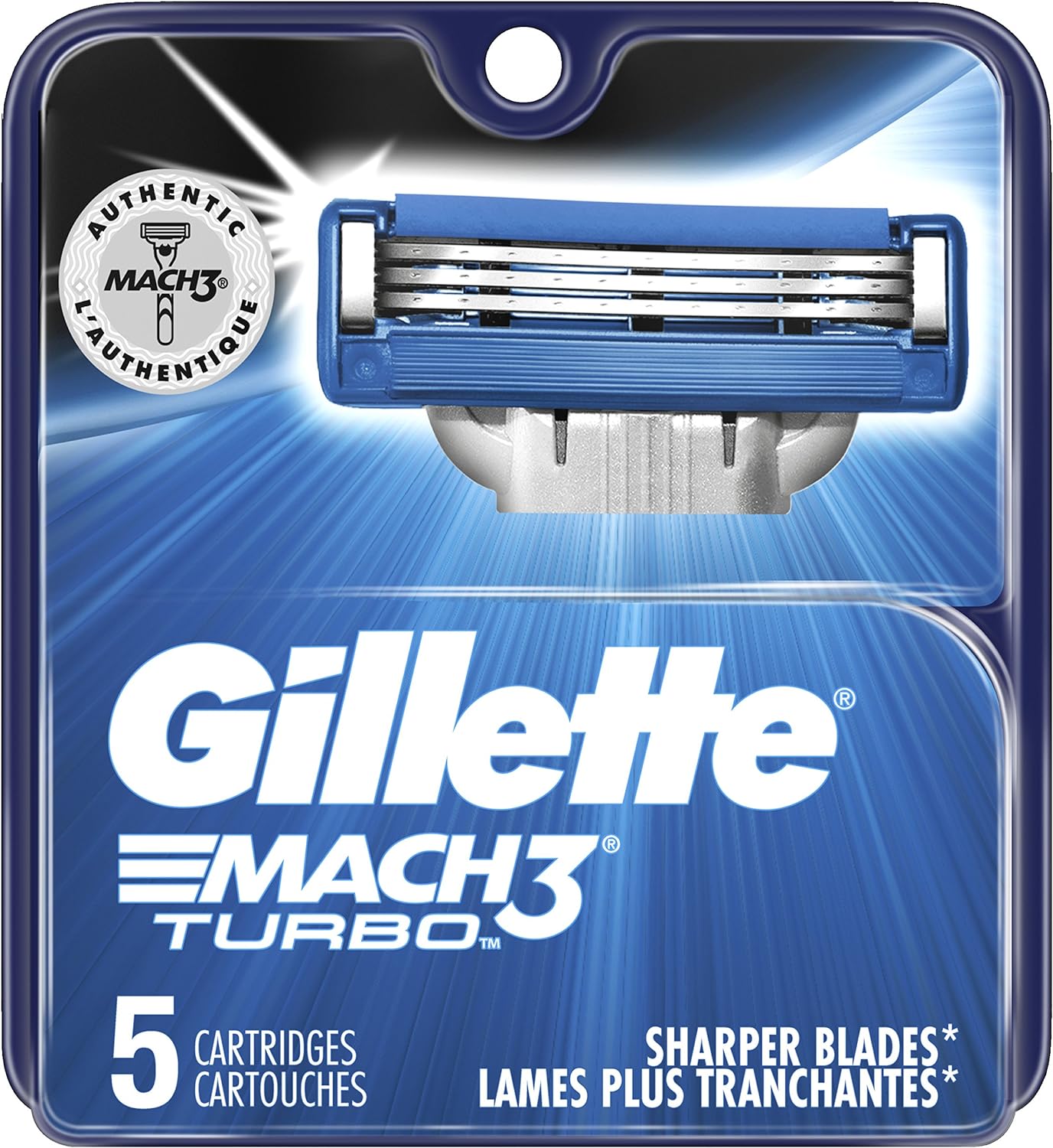 Gillette Mach3 Turbo Men's Razor Blade Refills, 5 Count