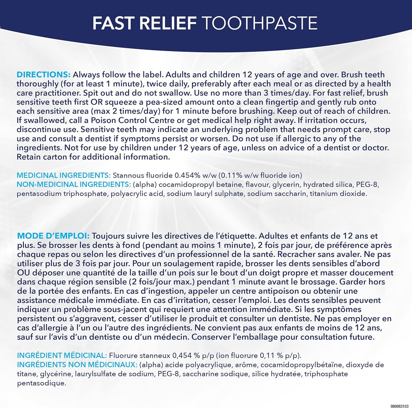 Sensodyne Rapid Relief Daily Sensitivity Toothpaste, Plaque and Tartar Remover for Teeth, Fresh Breath, Prevents Cavities, Extra Fresh (75 ml).