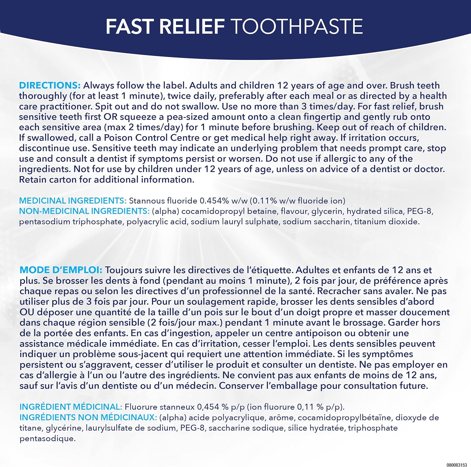 Sensodyne Rapid Relief Daily Sensitivity Toothpaste, Plaque and Tartar Remover for Teeth, Fresh Breath, Prevents Cavities, Extra Fresh (75 ml).