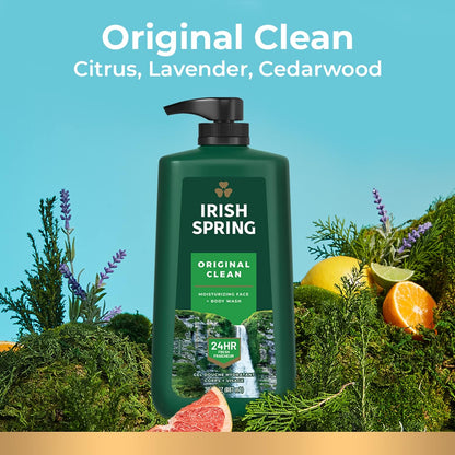 Irish Spring Original Clean Body Wash for Men (887 ml).