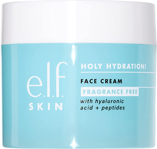 Elf Holy Hydration! Face Cream - Fragrance Free, Moisturizes & Softens Skin, Quick-Absorbing & Ultra-Hydrating, 1.8 Oz (50G)