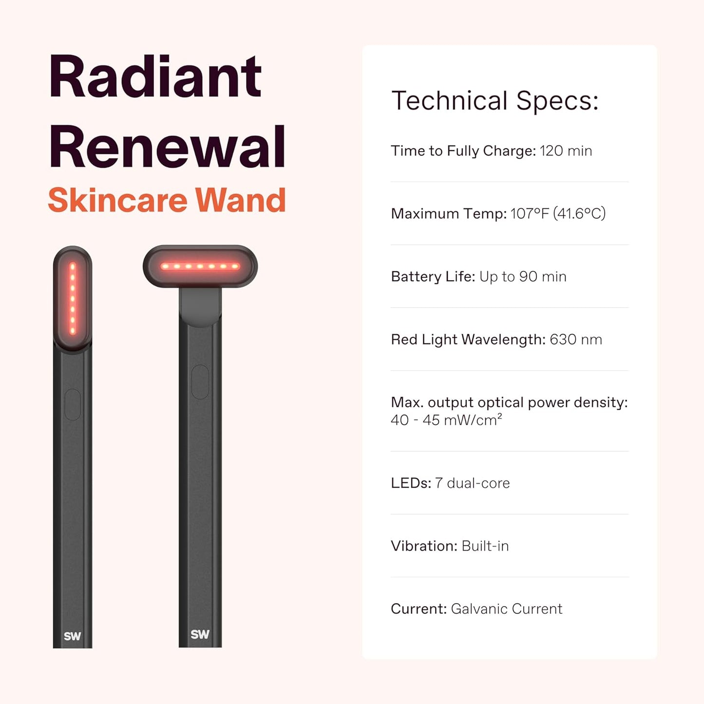 4-In-1 Radiant Renewal Wand and Serum Bundle, Face Skincare Wand with Facial Massager, Facial Wand with Renew Complex Serum (Matte Black)