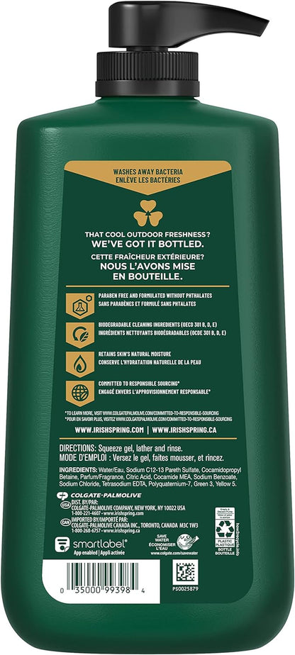 Irish Spring Original Clean Body Wash for Men (887 ml).